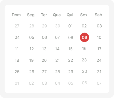 Calendário de agendamento