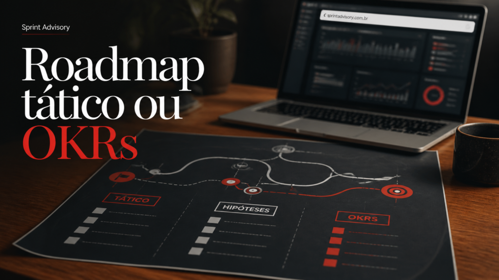 Como escolher entre roadmap tático, roadmap por hipóteses e OKRs para escalar um SaaS